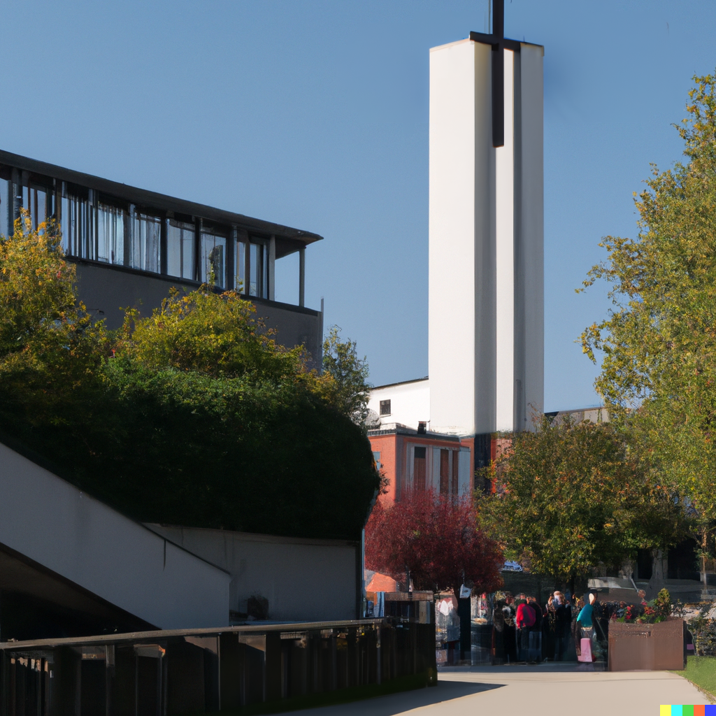 Großstadt-Kirche, DALL·E, prompted by Michael Voß