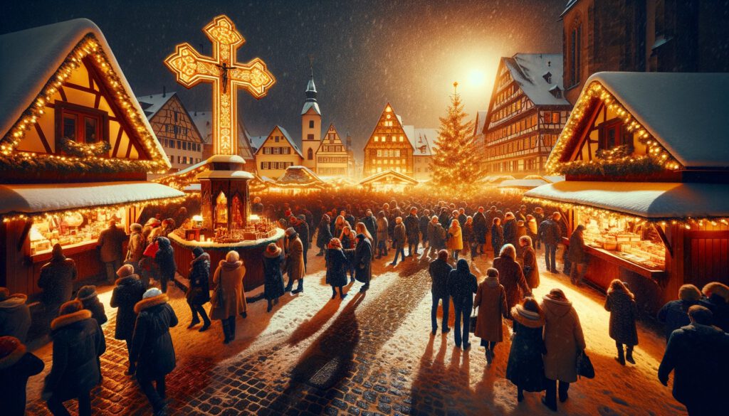 Unterwegs auf dem Weihnachtsmarkt, DALL·E, prompted by Michael Voß