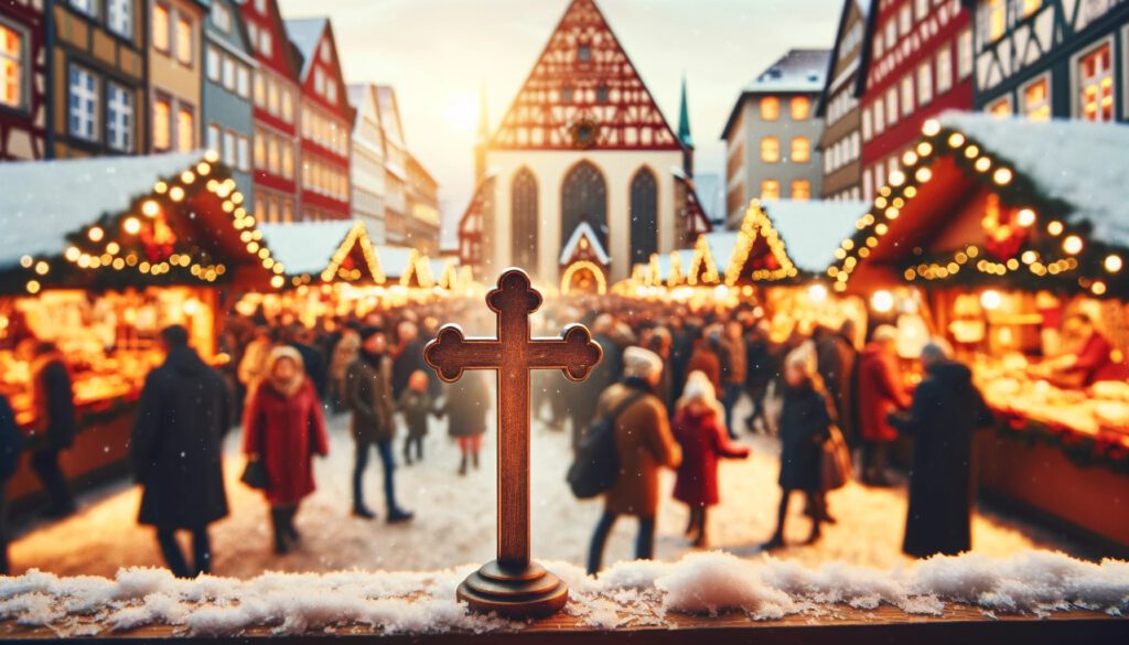 Das Kreuz auf dem Weihnachtsmarkt, DALL·E, prompted by Michael Voß