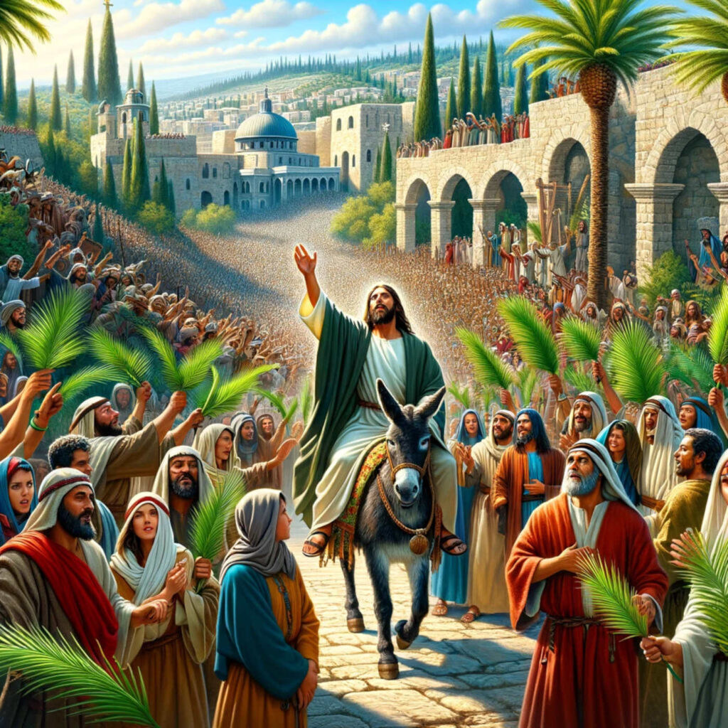 Jesus zieht in Jerusalem ein, DALL·E, prompted by Michael Voß