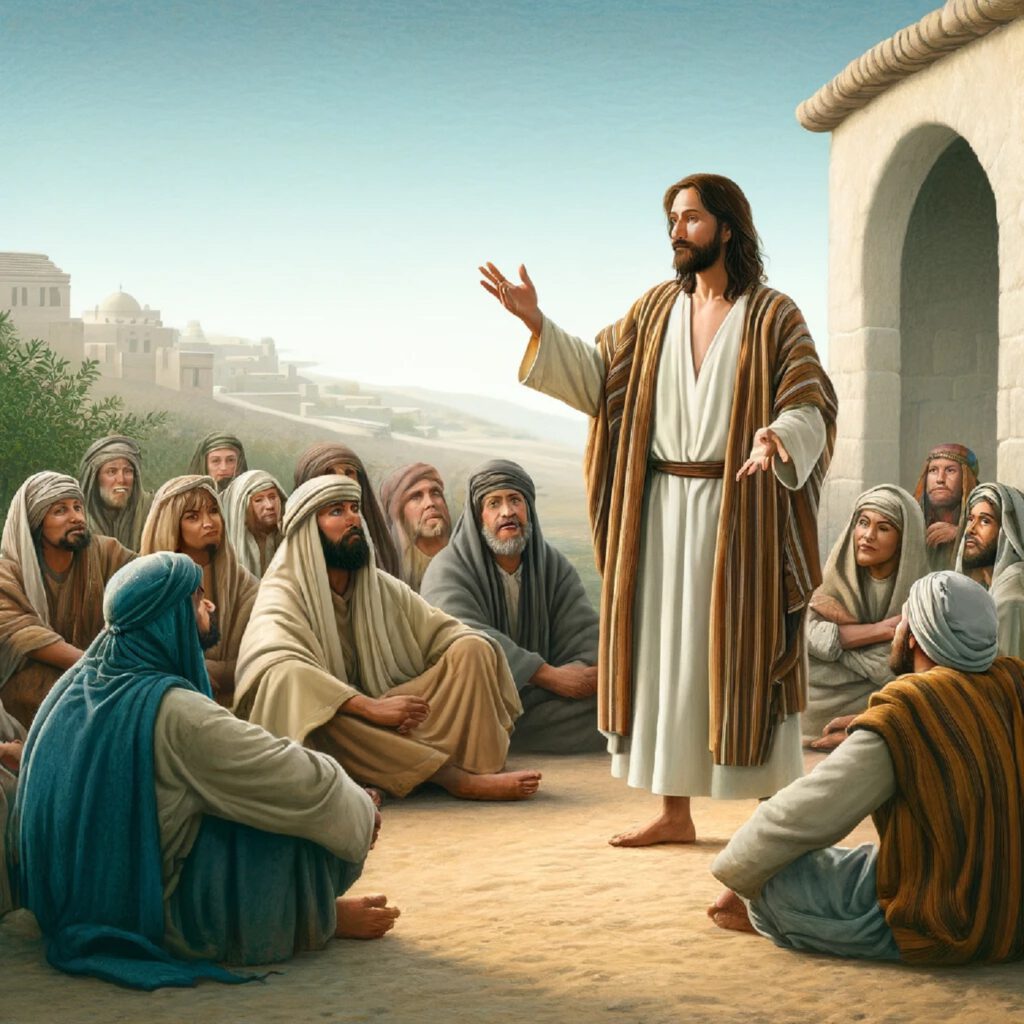 Jesus warnt vor der Gier und ermahnt zur Wachsamkeit, DALL·E, prompted by Michael Voß