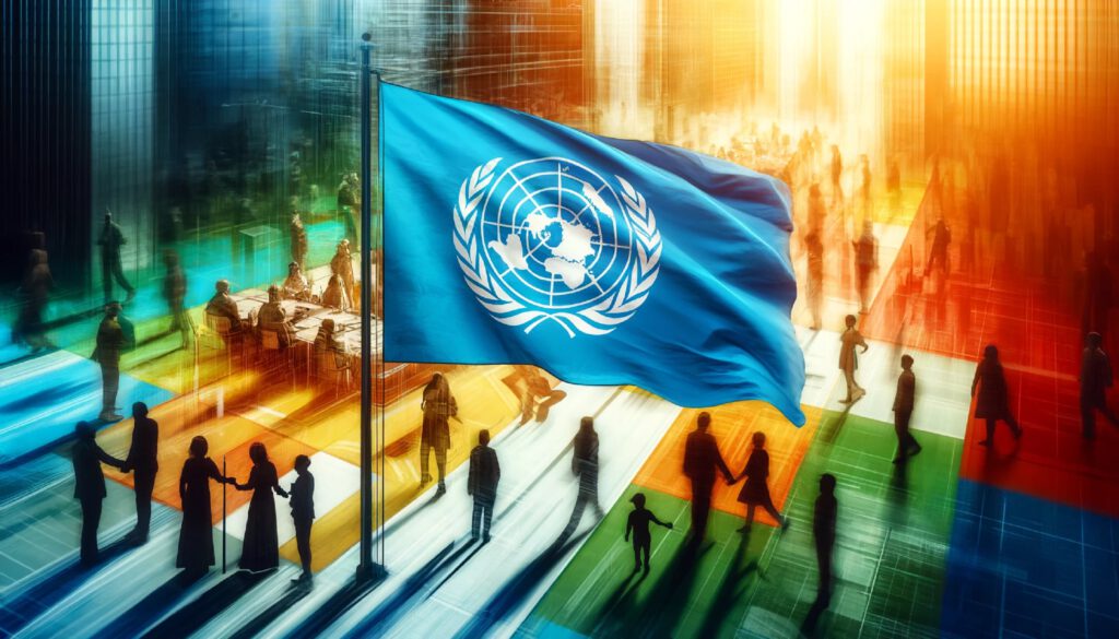 Flagge der Vereinten Nationen, DALL·E, prompted by Michael Voß