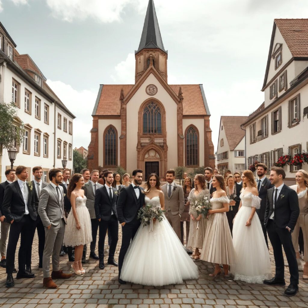 Hochzeitsfeier in heutiger Zeit, DALL·E, prompted by Michael Voß