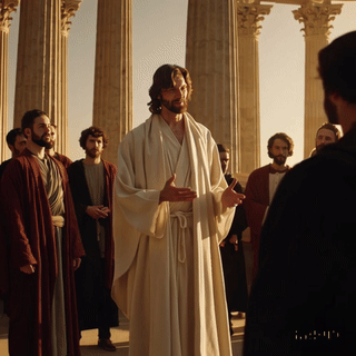 Jesus beim Predigen, Sora, prompted by ChatGPT 4o