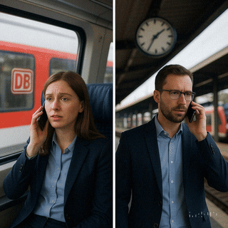 Zugverspätung und Gelassenheit, Sora, prompted by Michael Voß