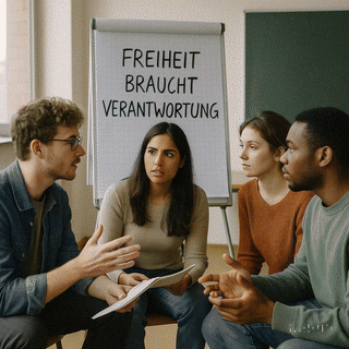 Diskussion über Freiheit, Sora, prompted by ChatGPT