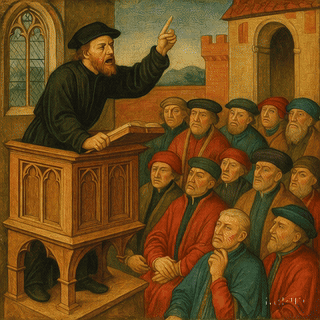 Müntzers Fürstenpredig auf Schloss Allstedt, Sora, prompted by ChatGPT