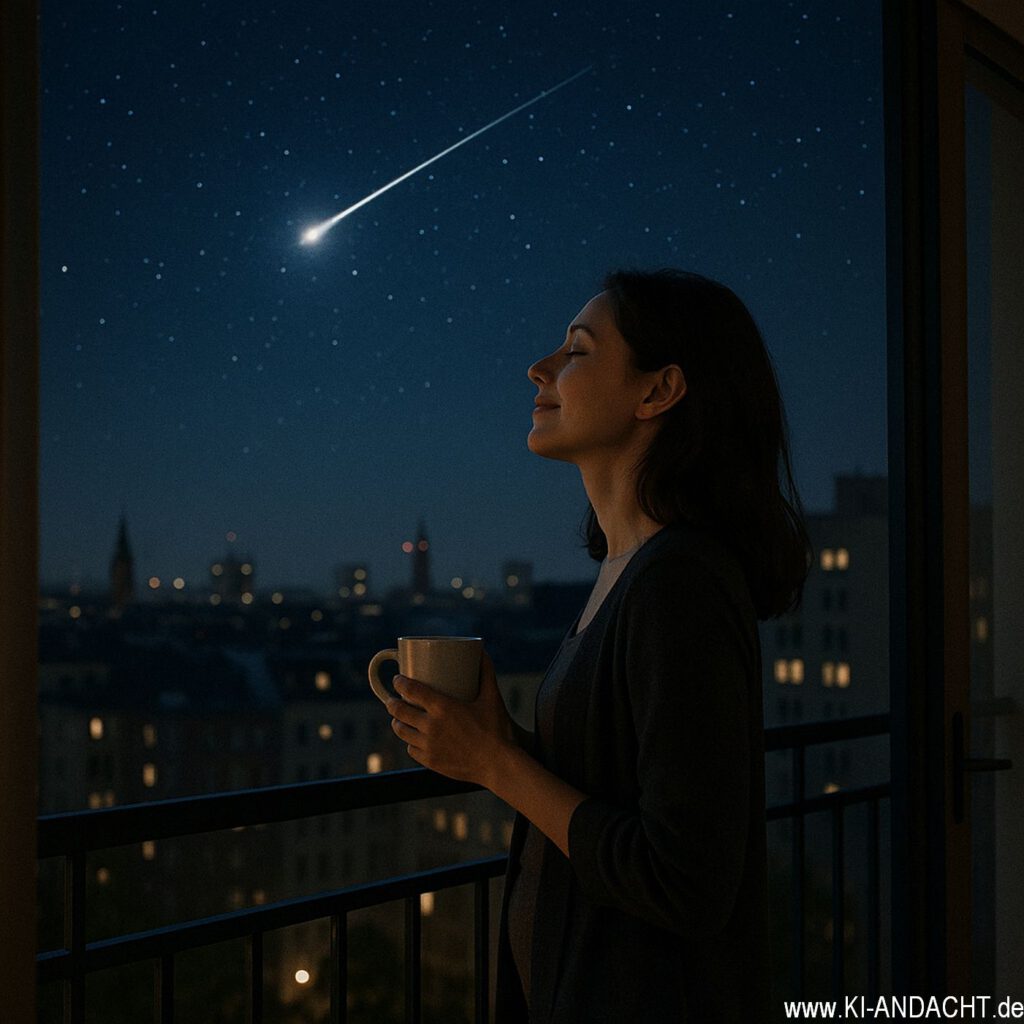 Sternschnuppe über der Stadt, Sora, prompted by ChatGPT