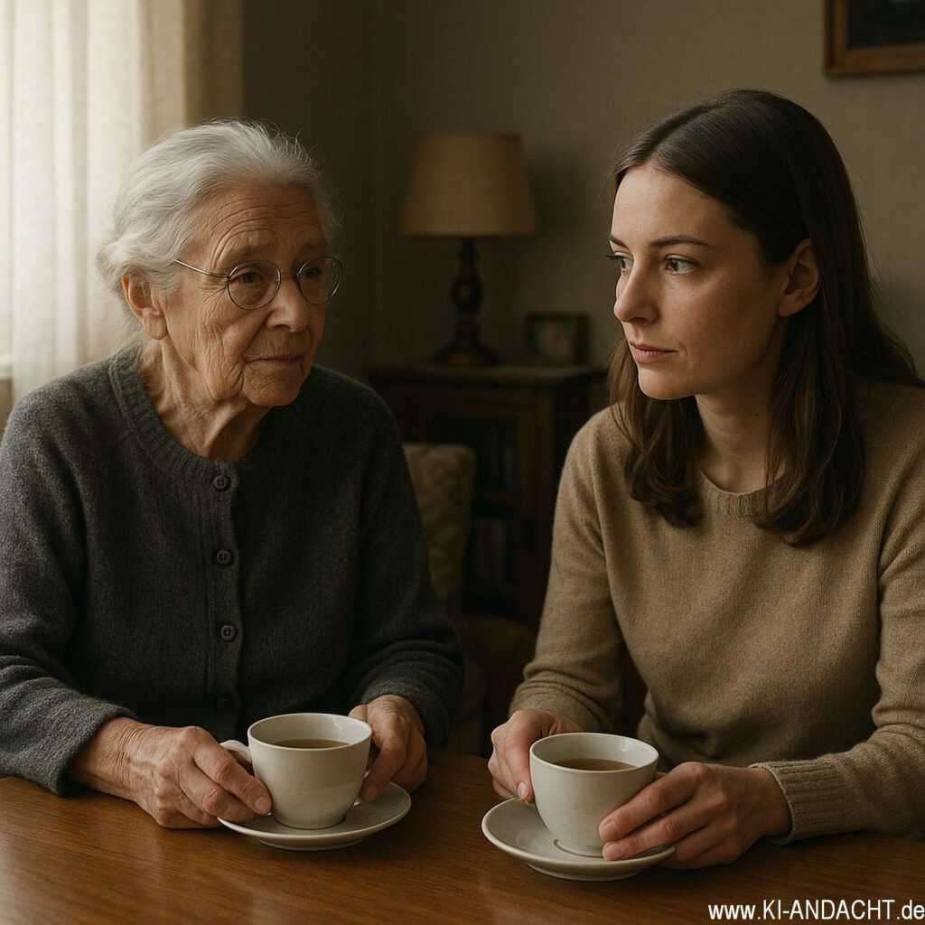Weise Gespräche im Wohnzimmer, Sora, prompted by ChatGPT