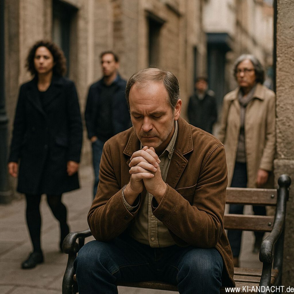 Gebet in Straßenecke, Sora, prompted by ChatGPT