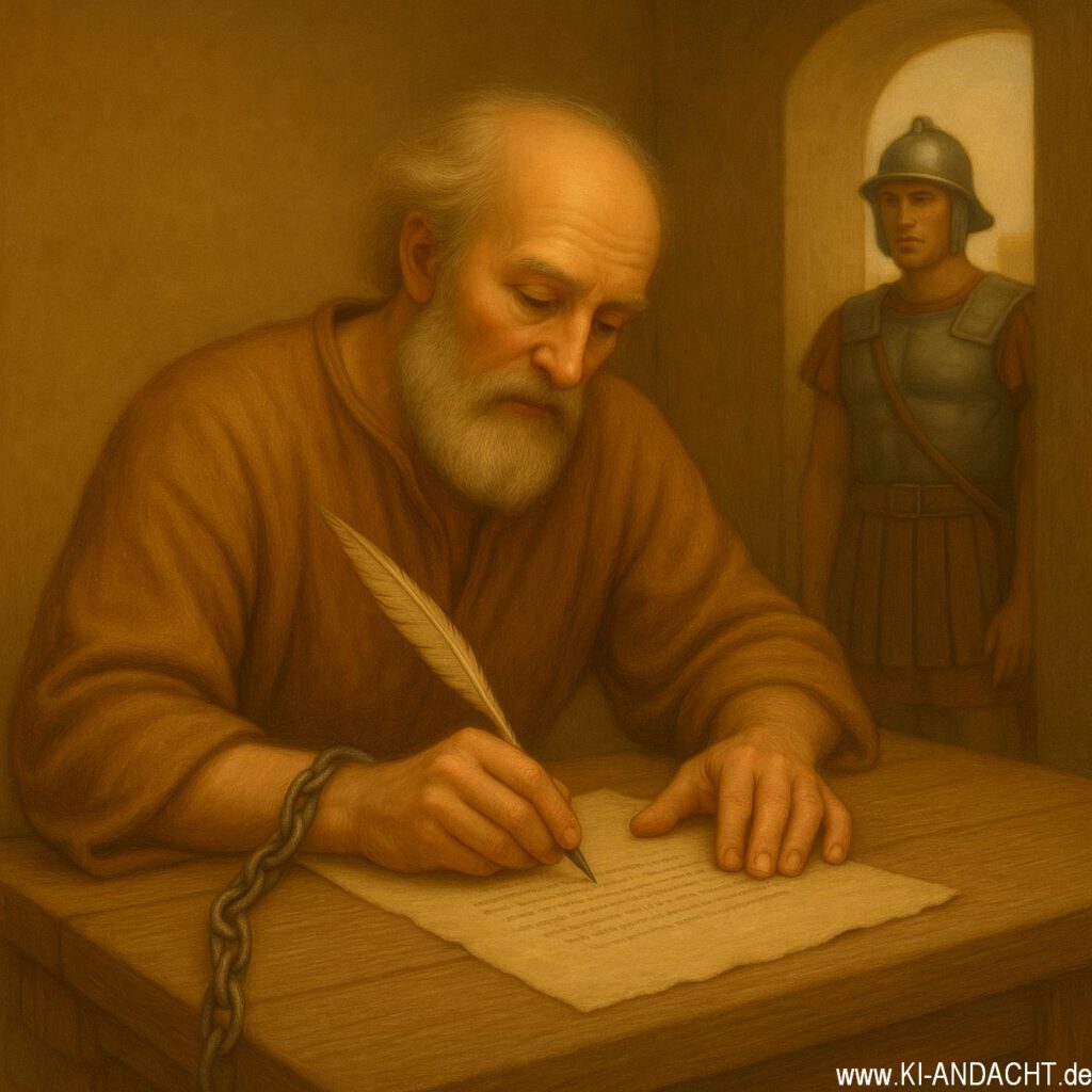 Paulus beim Schreiben, Sora, prompted by Michael Voß