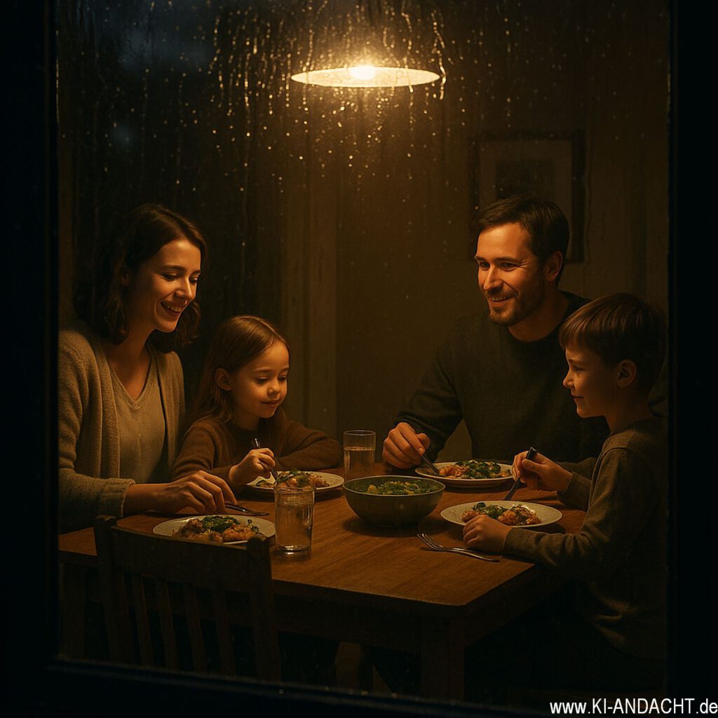 Geborgenheit beim Abendessen, Sora, prompted by ChatGPT