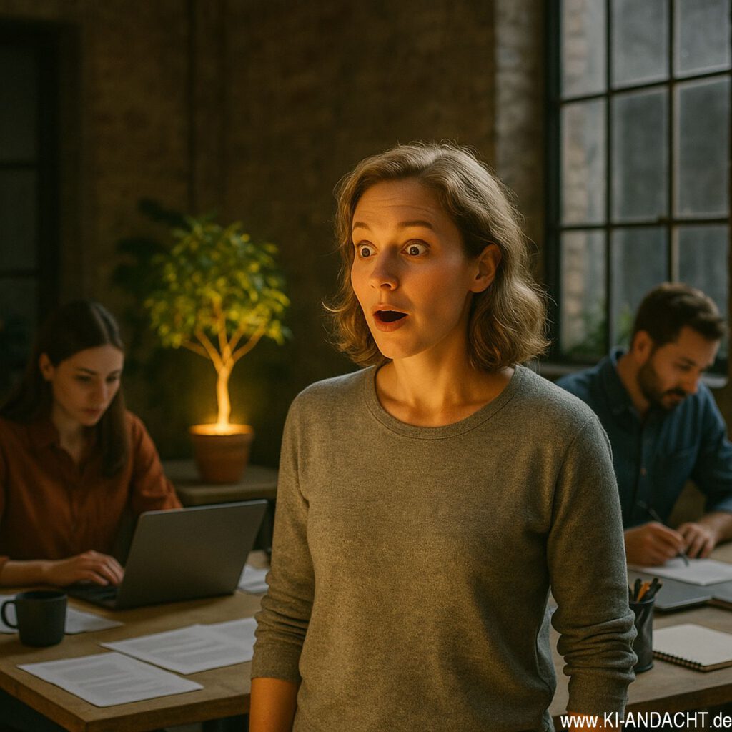 Aha-Moment im Arbeitsumfeld, Sora, prompted by ChatGPT