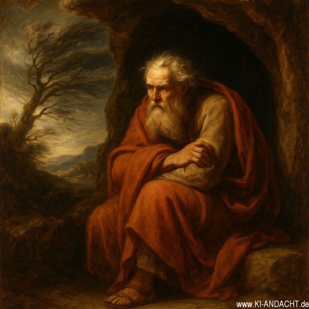 Elia in der Höhle, Sora, prompted by ChatGPT