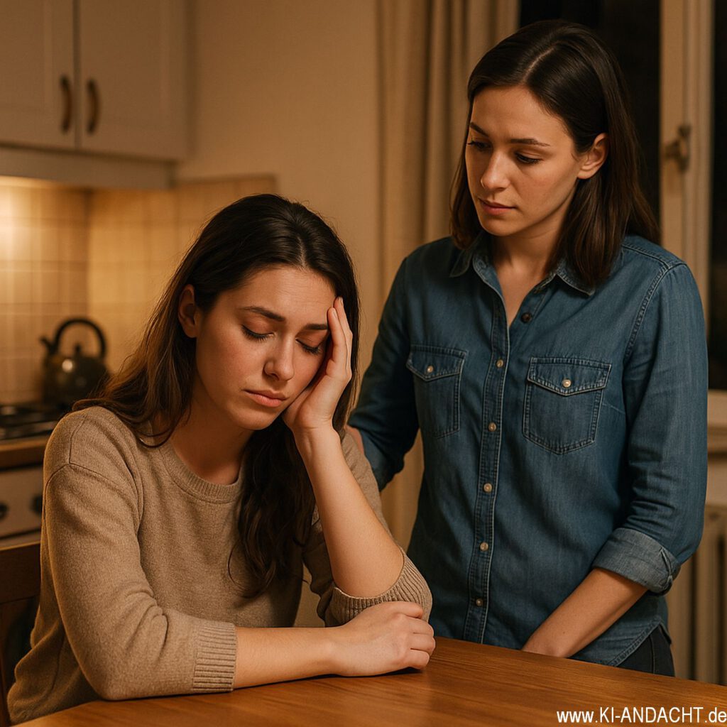 Ernstes Gespräch am Abend, Sora, prompted by ChatGPT