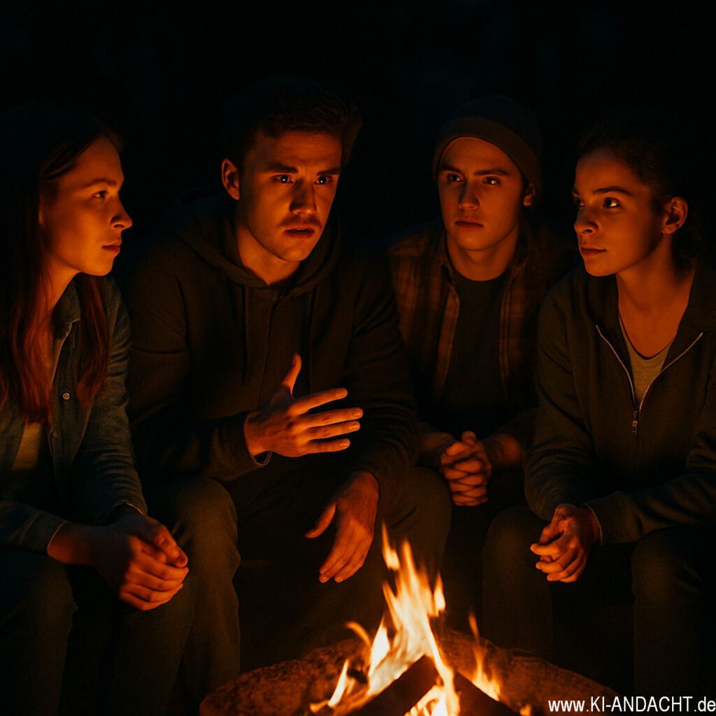 Junge Christen am Lagerfeuer, Sora, prompted by ChatGPT