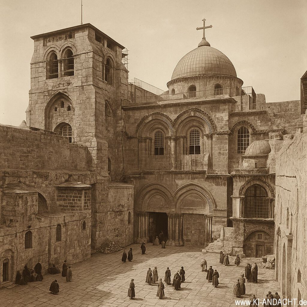 Grabeskirche in Jerusalem, Sora, prompted by ChatGPT