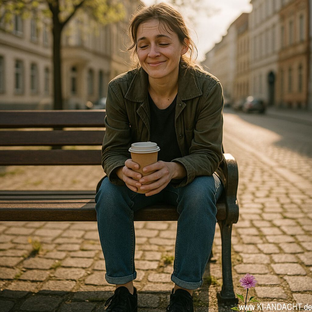 Frau mit Blume, Sora, prompted by ChatGPT