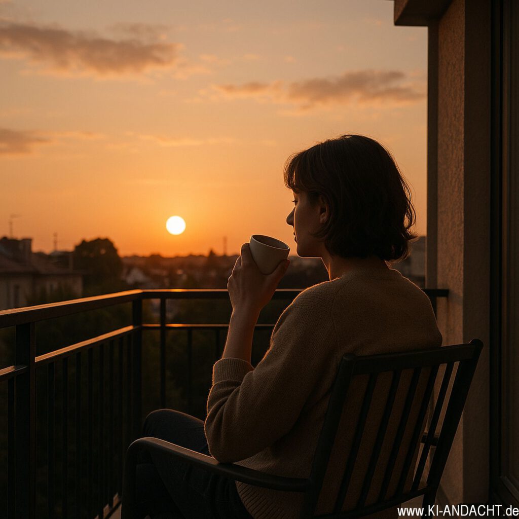 Nachdenklich bei Sonnenuntergang, Sora, prompted by ChatGPT