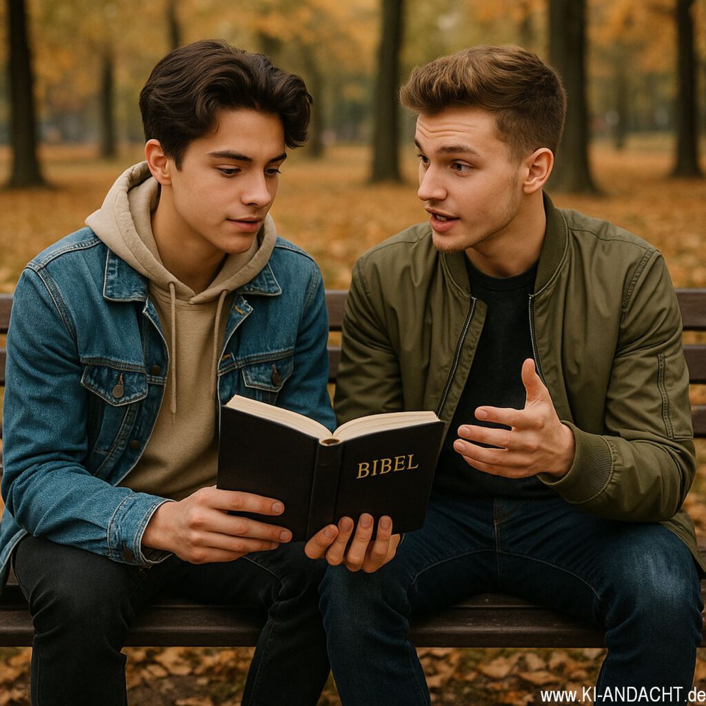 Jugendliche mit Bibel, Sora, prompted by ChatGPT