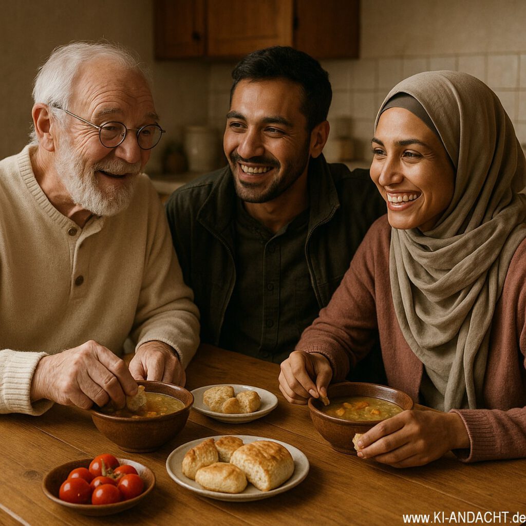 Herzlichkeit am Küchentisch, Sora, prompted by ChatGPT