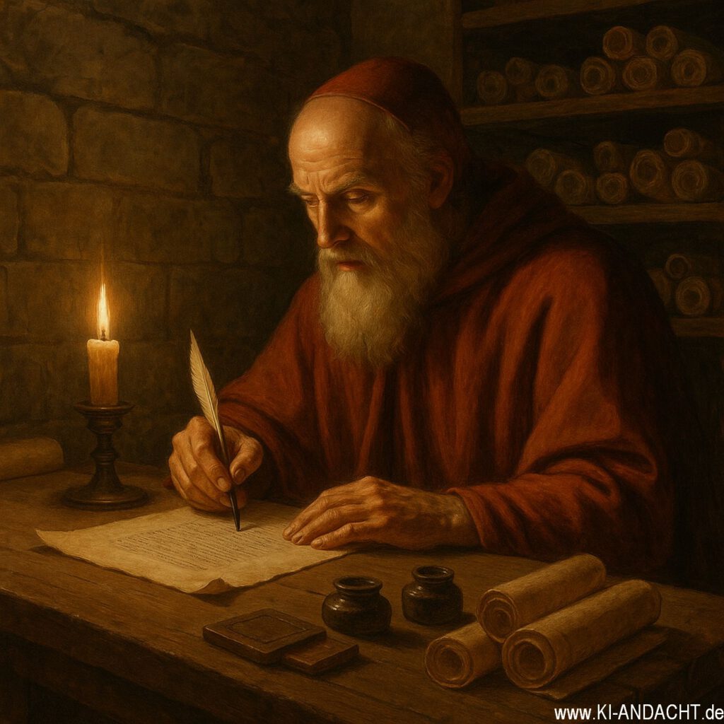 Hieronymus bei der Übersetzung, Sora, prompted by ChatGPT