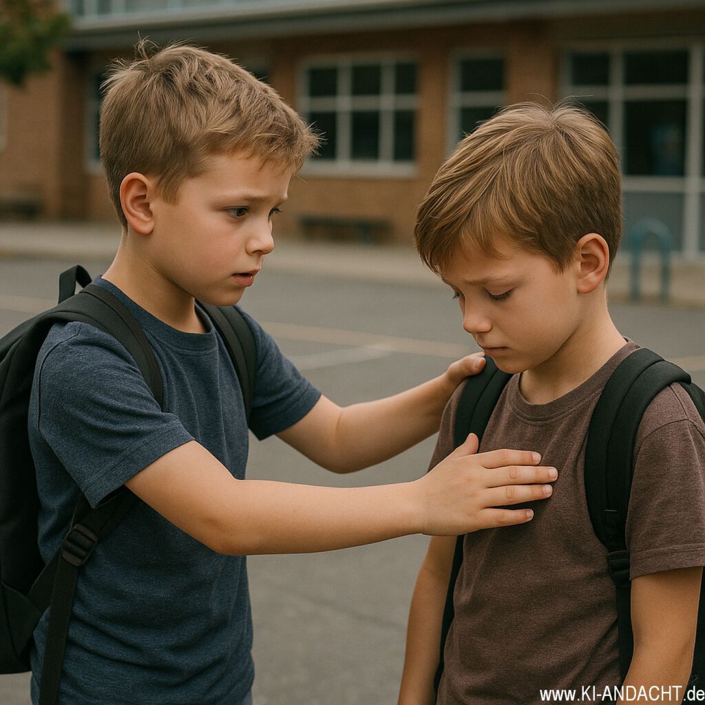 Tröstende Schulhofszenen, Sora, prompted by ChatGPT