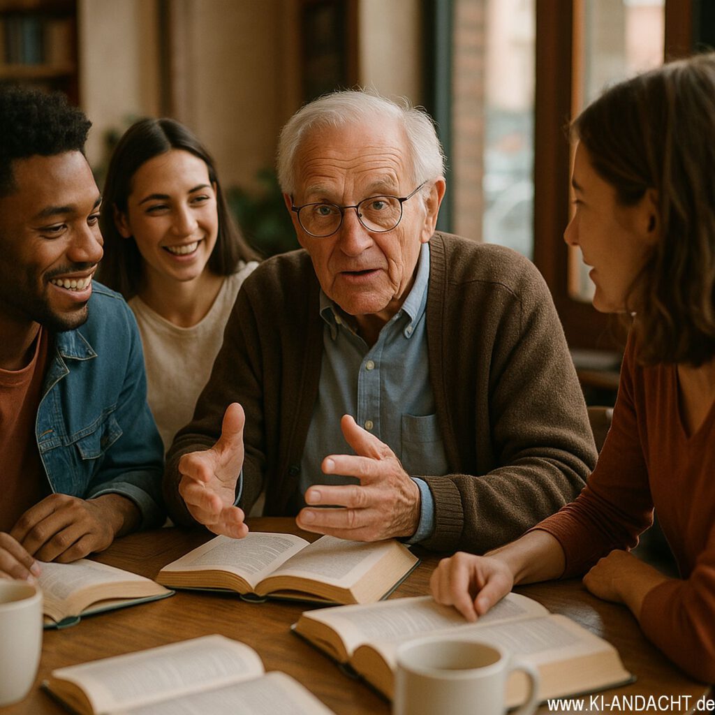 Generationen im Gespräch, Sora, prompted by ChatGPT