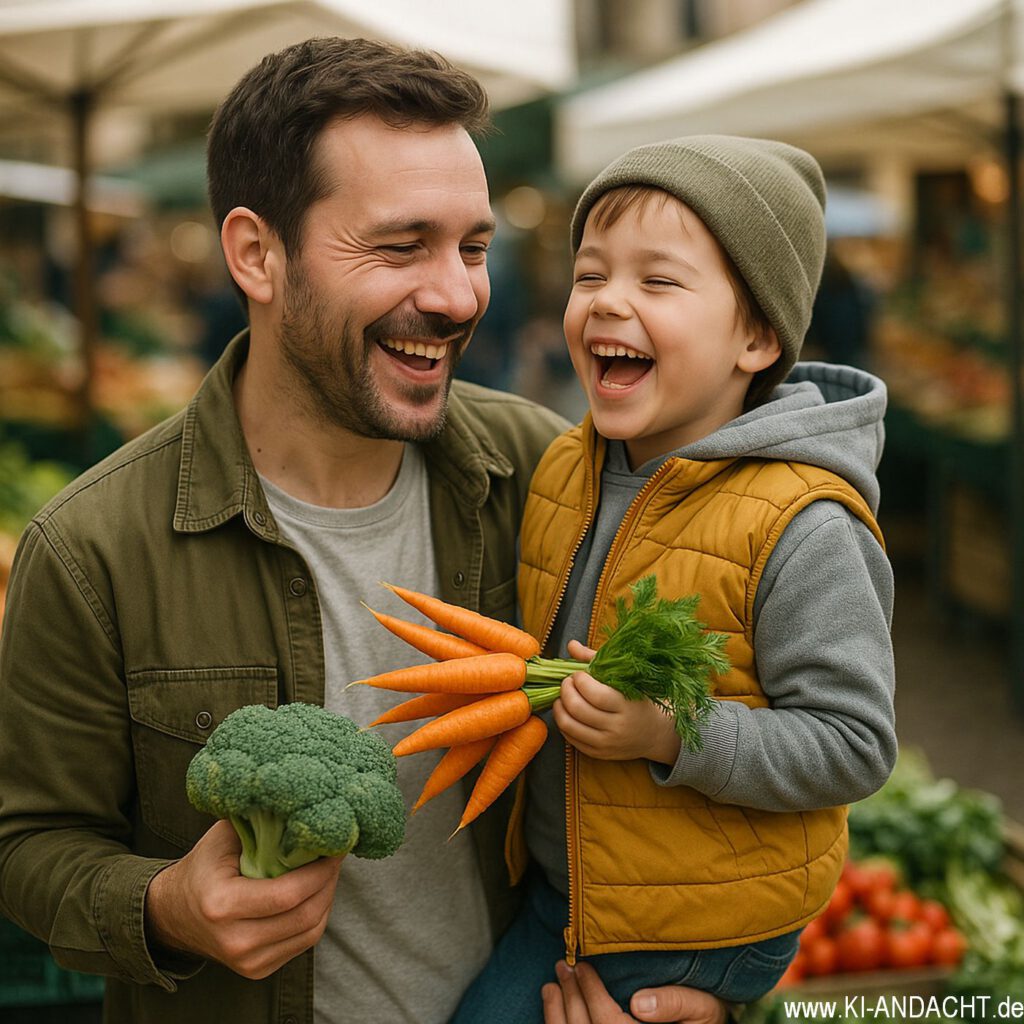 Lachendes Duo auf Markt, Sora, prompted by ChatGPT