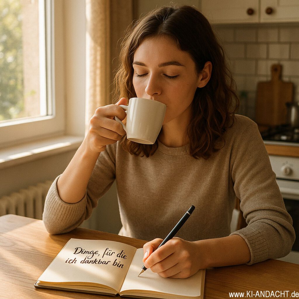 Morgenkaffee und Dankbarkeit, Sora, prompted by ChatGPT