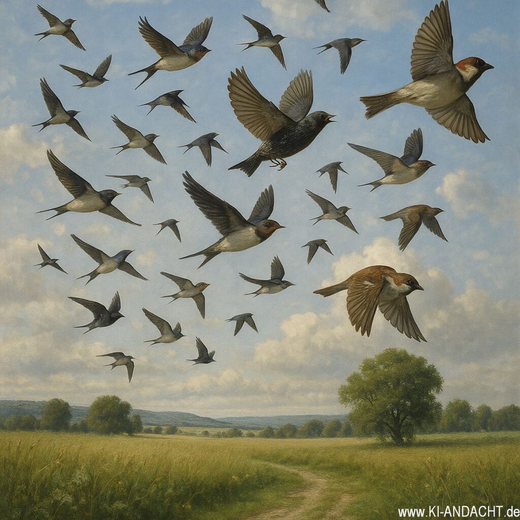 Vögel im Flug, Sora, prompted by ChatGPT