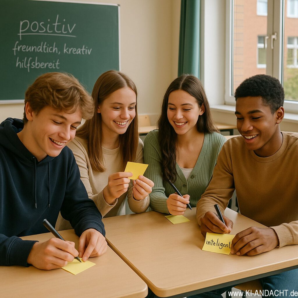 Positive Schülernotizen, Sora, prompted by ChatGPT