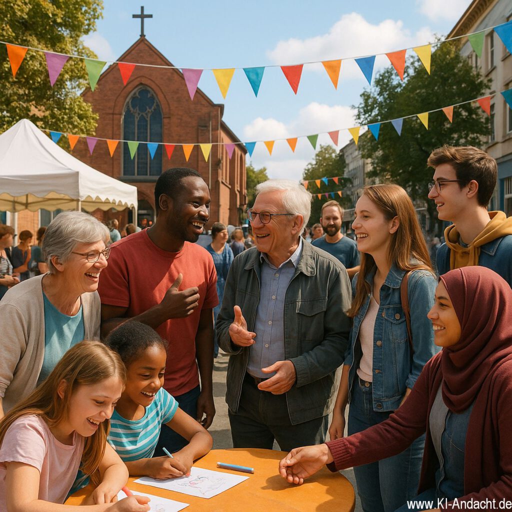 Buntes Straßenfest der Gemeinschaft, Sora, prompted by ChatGPT