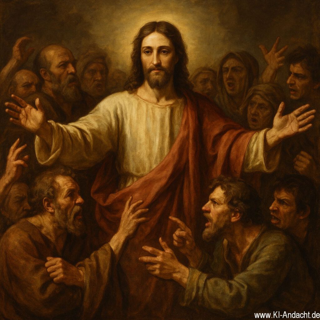 Jesus vermittelt Frieden, Sora, prompted by ChatGPT