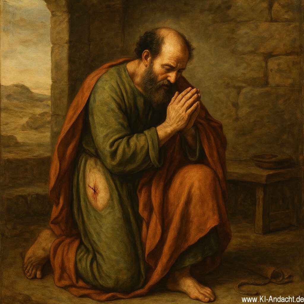 Paulus' Demut und Schmerz, Sora, prompted by ChatGPT