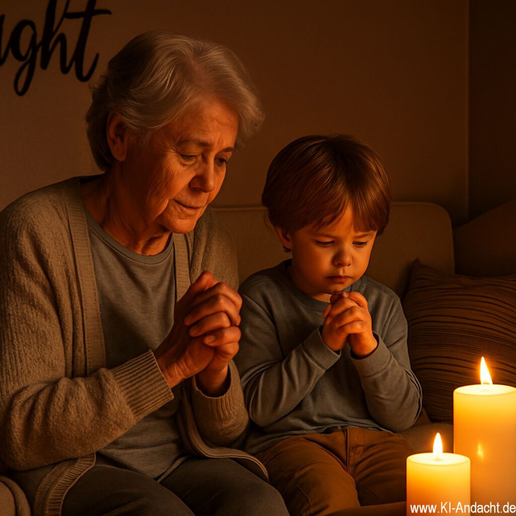 Großmutter und Enkel beten, prompted by ChatGPT