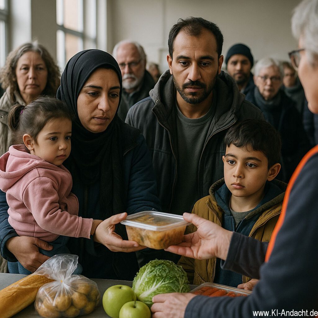 Gemeinsam bei der Tafel, Sora, prompted by ChatGPT