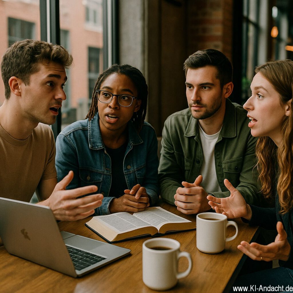 Diskussion über Glaube, Sora, prompted by ChatGPT