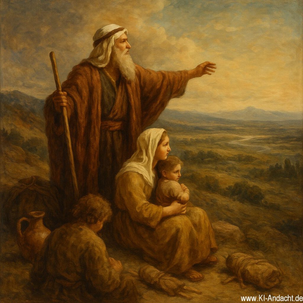 Biblische Landschaft mit Abraham, Sora, prompted by ChatGPT
