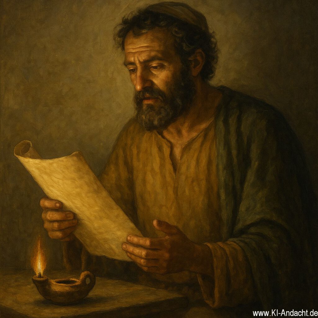 Apostel Jude bei Kerzenlicht, Sora, prompted by ChatGPT
