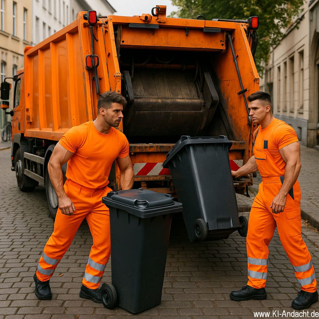 Müllabfuhr in Aktion, Sora, prompted by Michael Voß