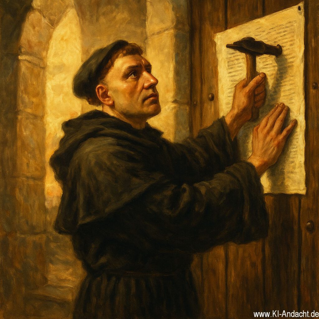 Luther schlägt Thesen an, Sora, prompted by ChatGPT