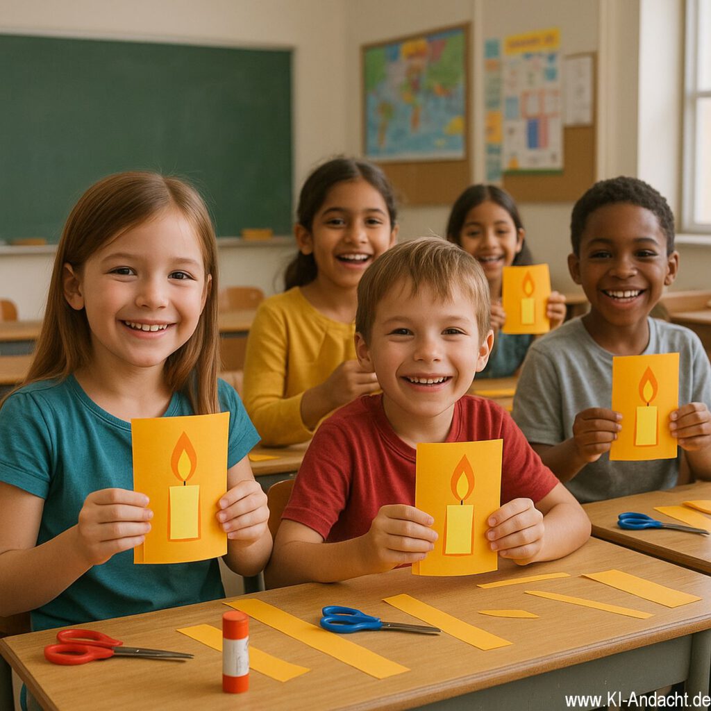 Bastelspaß im Klassenraum, Sora, prompted by ChatGPT