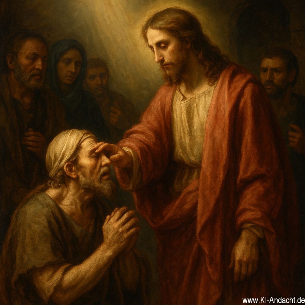 Jesus heilt Bartimäus, Sora, prompted by ChatGPT