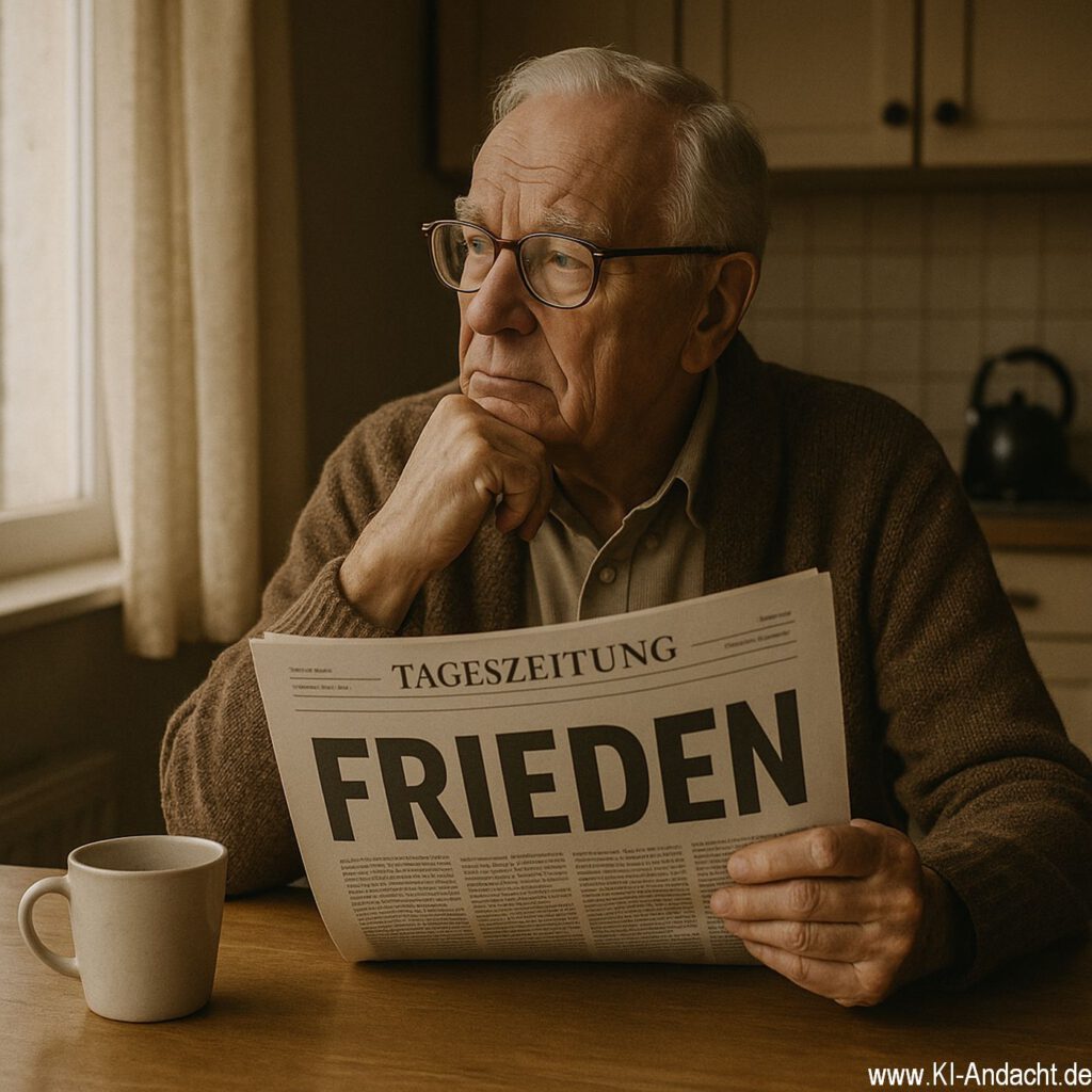 Nachdenklicher Blick in die Zeitung, Sora, prompted by ChatGPT