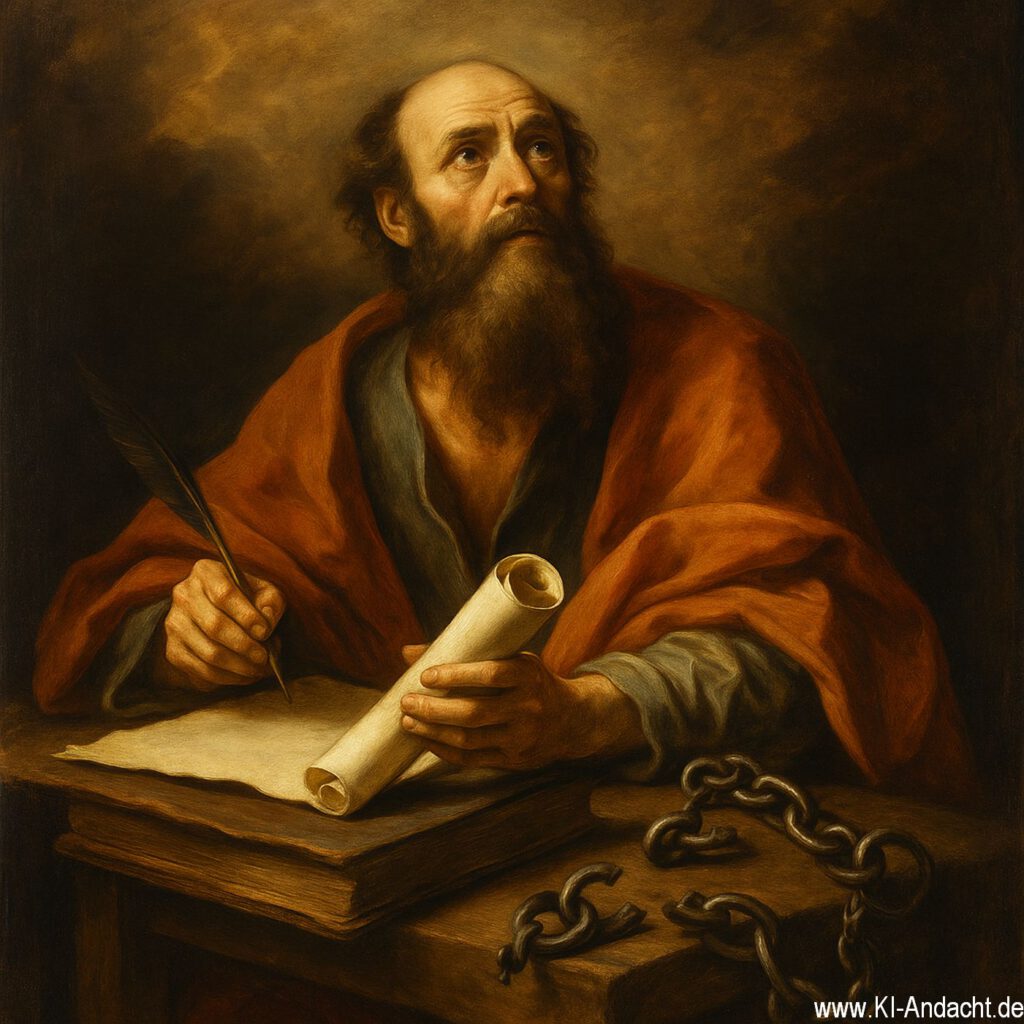 Paulus als Briefschreiber, Sora, prompted by ChatGPT