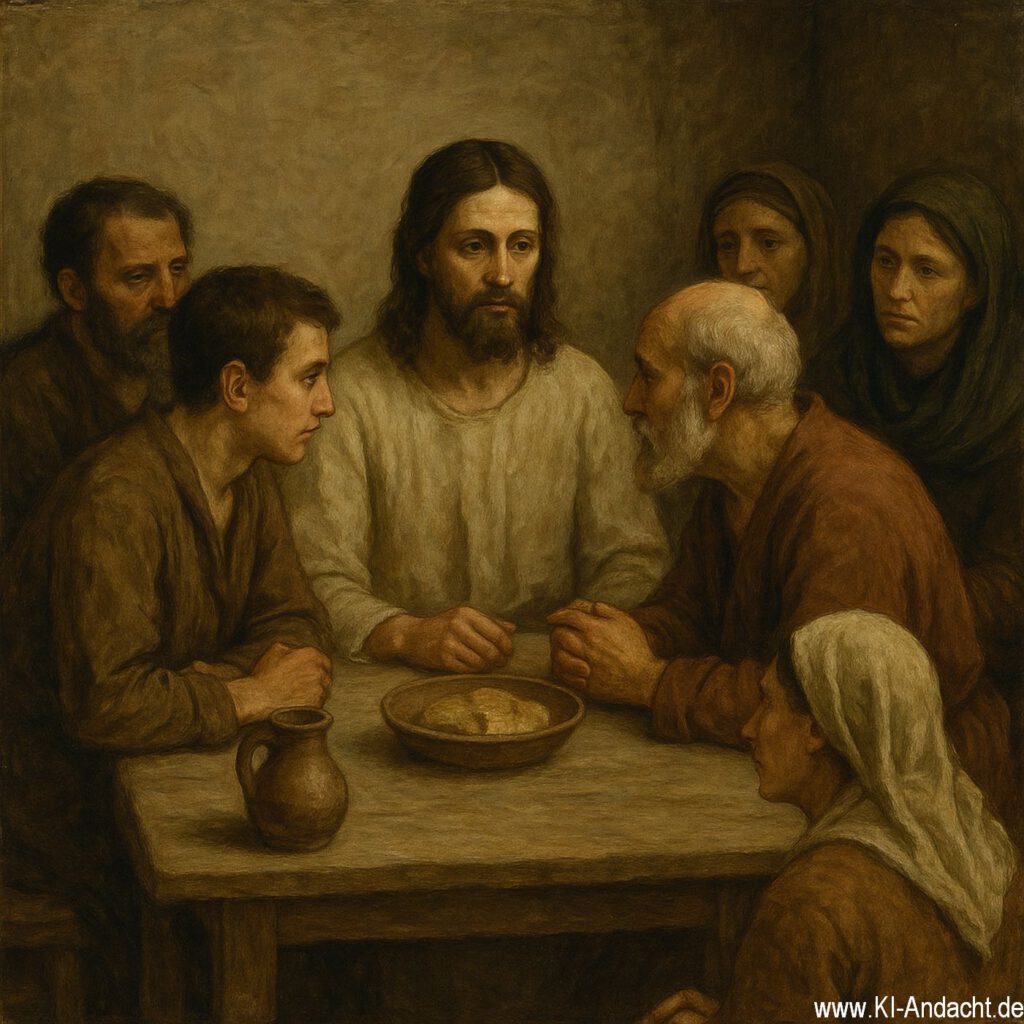 Einfaches Abendmahl, Sora, prompted by ChatGPT