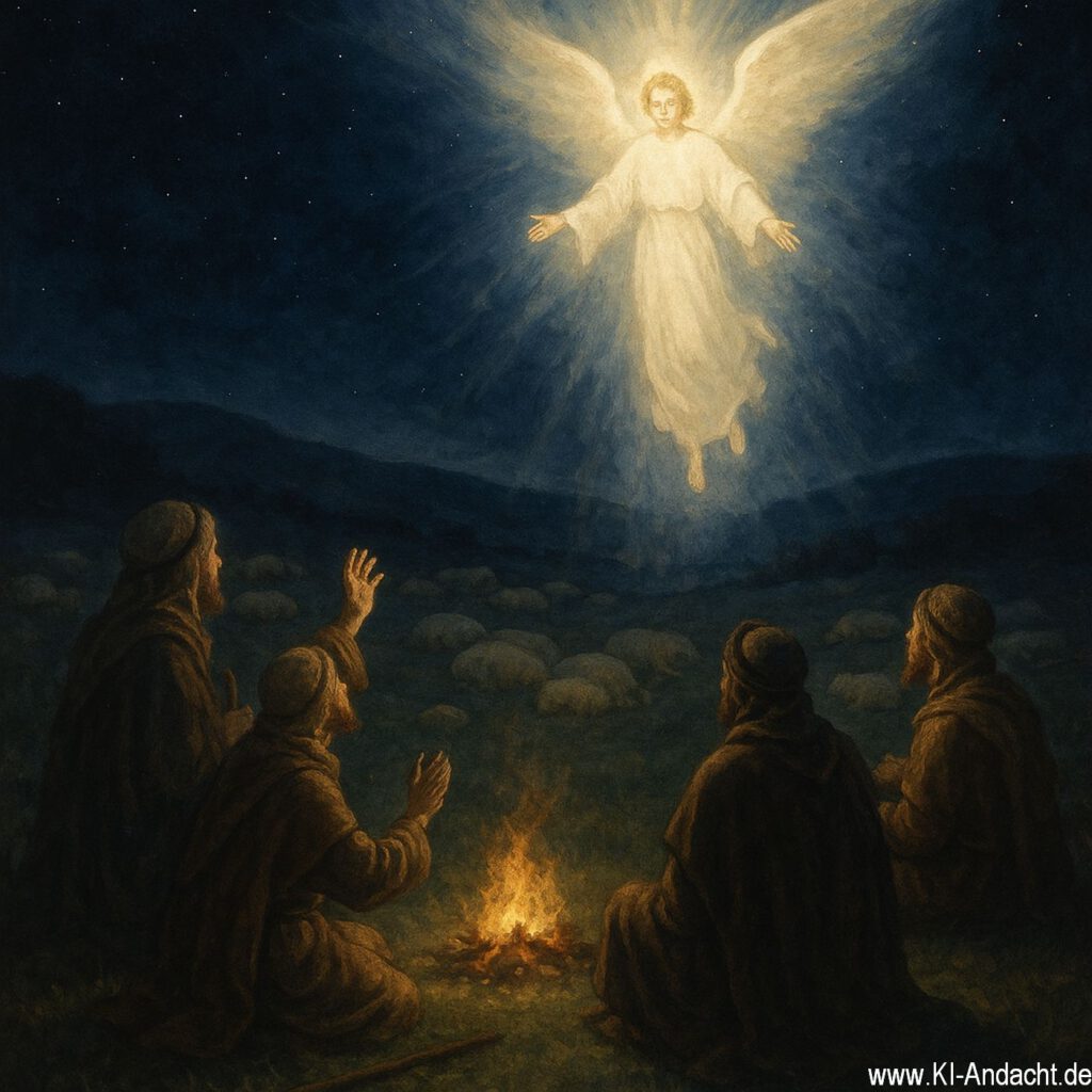 Engel über nächtlichem Lagerfeuer, Sora, prompted by ChatGPT