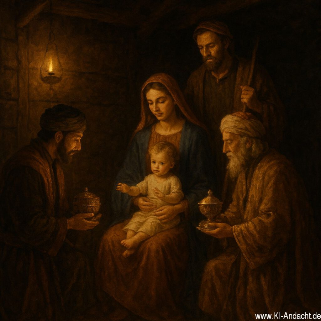 Weise bringen Geschenke, Sora, prompted by ChatGPT