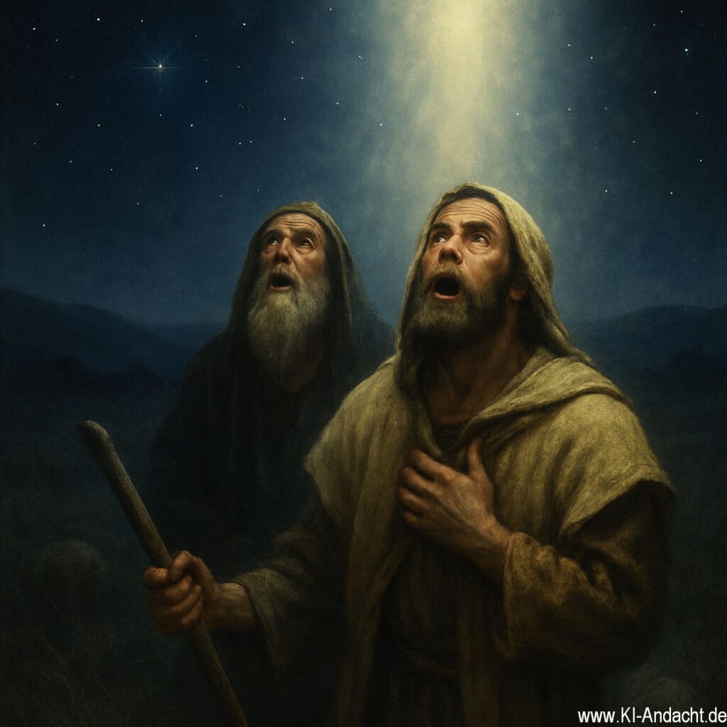 Die Hirten lauschen dem Gesang der Engel, Sora, prompted by ChatGPT